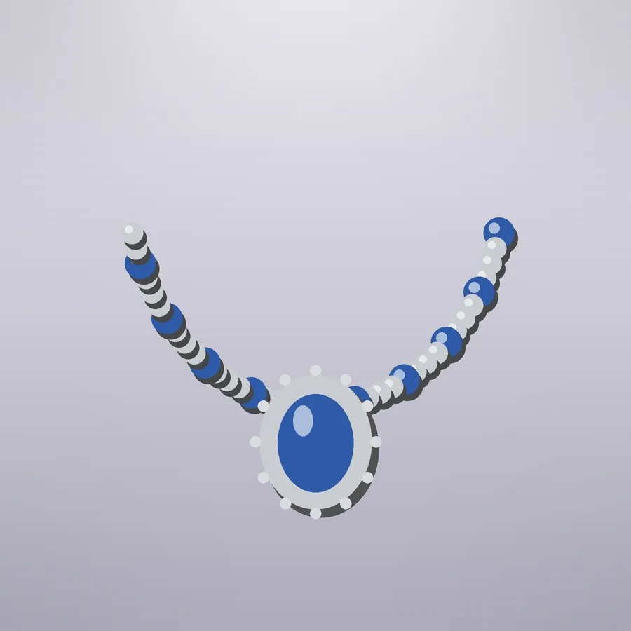 [demo] Silver Blue Necklace