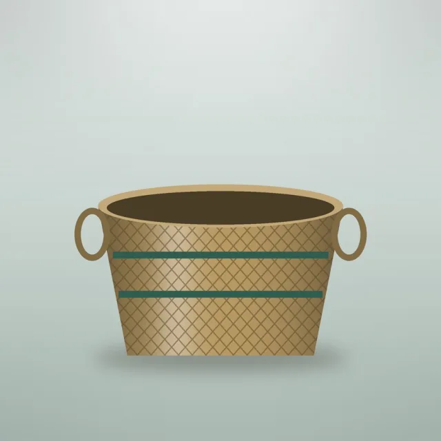 [demo] Raffia Basket Green